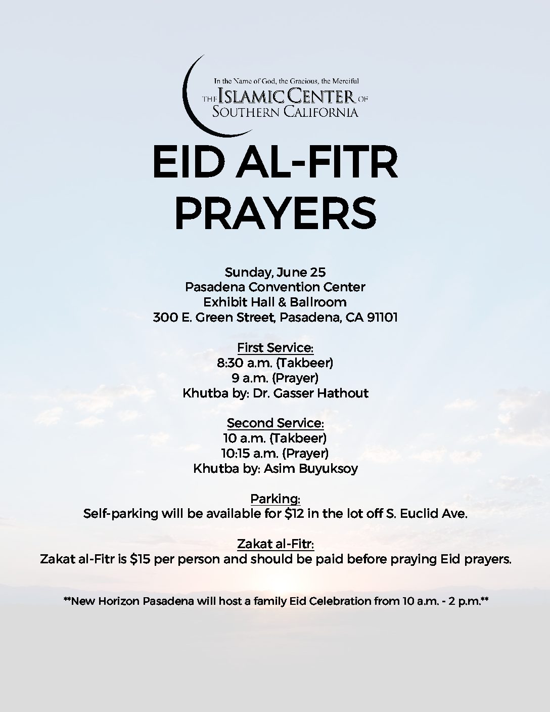 Eid AlFitr Islamic Center of Southern California